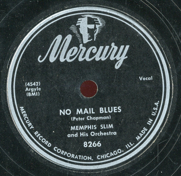 Memphis Slim & His Orchestra : No Mail Blues / Gonna Need My Help Some Day (Shellac, 10")