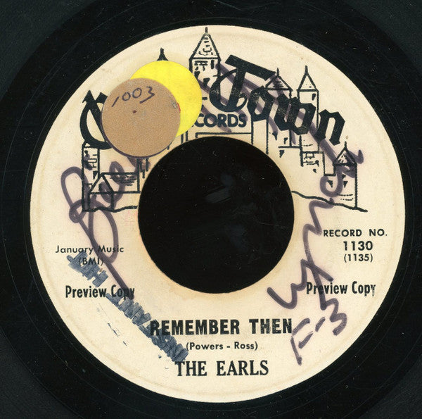 The Earls : Remember Then (7", Single, Promo)