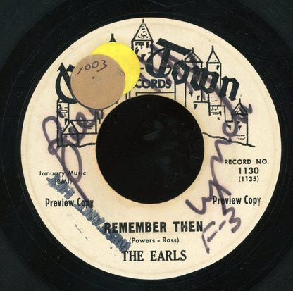 The Earls : Remember Then (7", Single, Promo)