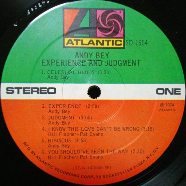 Andy Bey : Experience And Judgment (LP, Album, Pre)