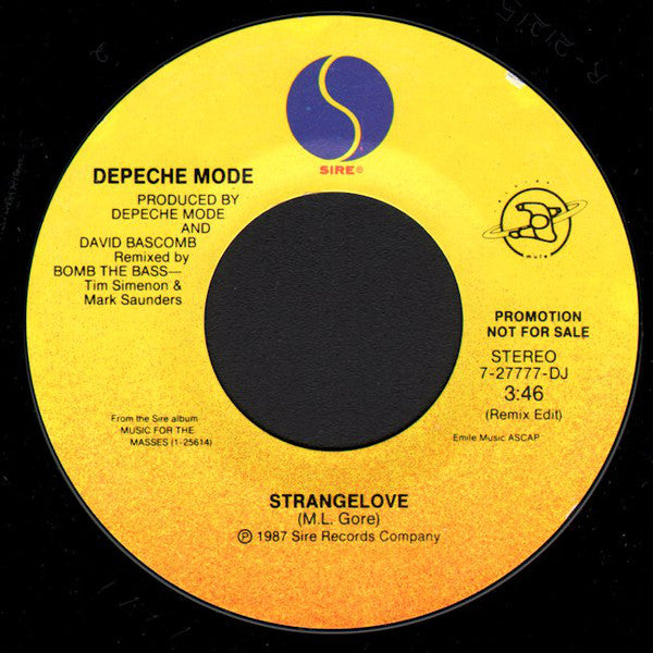 Depeche Mode : Strangelove (7", Single, Promo, Styrene)
