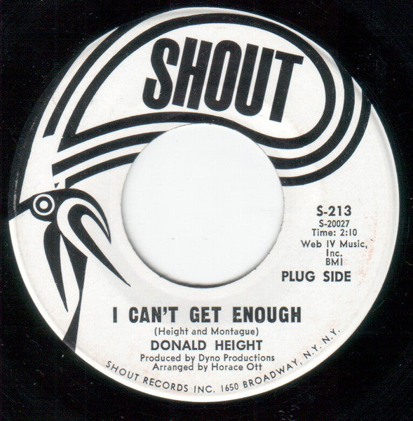 Donald Height : I Can't Get Enough / We Gotta Make Up (7", Promo)