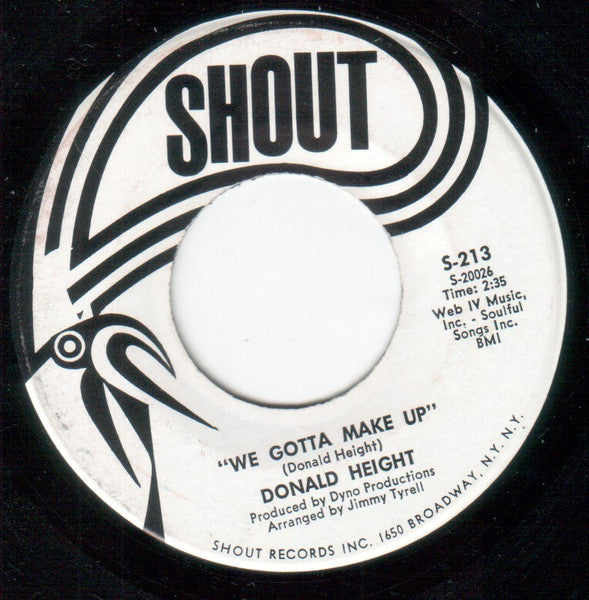 Donald Height : I Can't Get Enough / We Gotta Make Up (7", Promo)