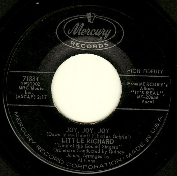 Little Richard : Joy, Joy, Joy (Down In My Heart) (7", Styrene)