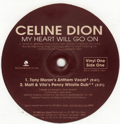 Céline Dion : My Heart Will Go On (2x12", Promo)