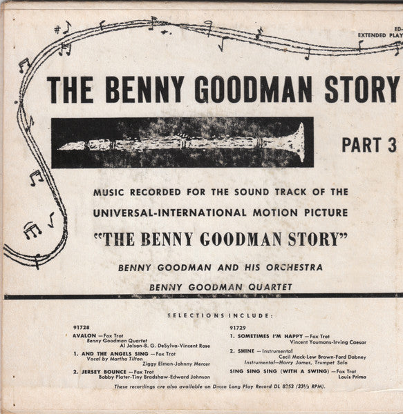 Benny Goodman And His Orchestra : The Benny Goodman Story Part 3 (2x7", EP)
