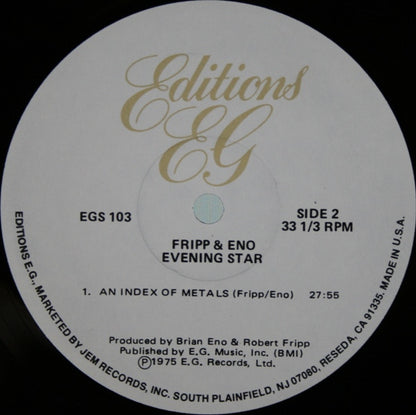 Fripp & Eno : Evening Star (LP, Album, RE)