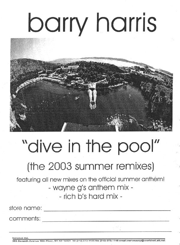 Barry Harris : Dive In The Pool (Summer 2003 Remixes) (12")