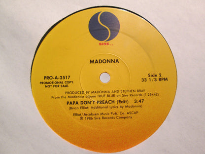 Madonna : Papa Don't Preach (12", Promo)
