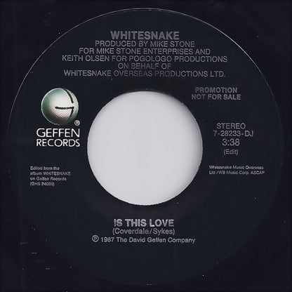 Whitesnake : Is This Love  (7", Single, Promo)