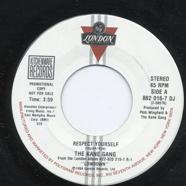 The Kane Gang : Respect Yourself (7", Promo)