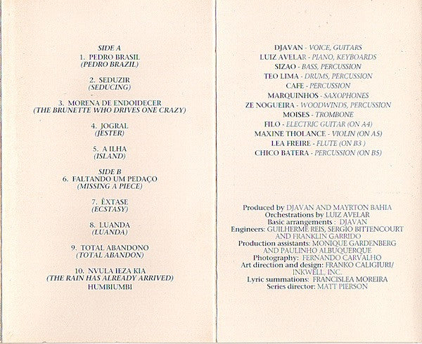 Djavan : Seduzir (Cass, Album)