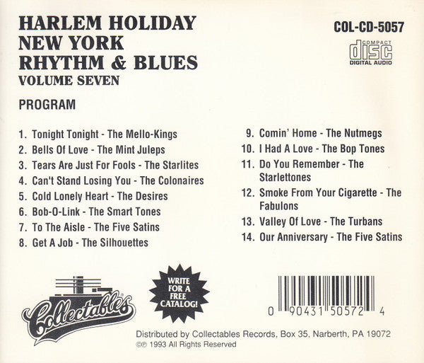 Various : Harlem Holiday - New York Rhythm & Blues Volume Seven (CD, Comp)
