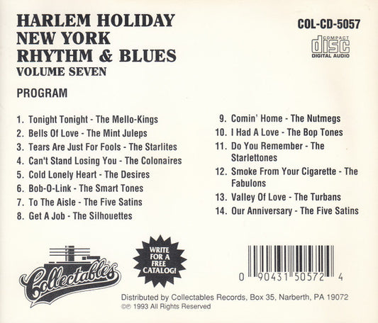 Various : Harlem Holiday - New York Rhythm & Blues Volume Seven (CD, Comp)
