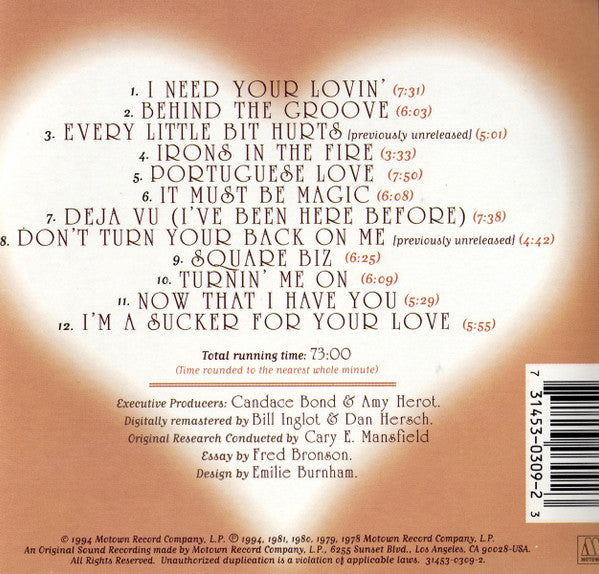 Teena Marie : I Need Your Lovin': The Very Best Of Teena Marie (CD, Comp)