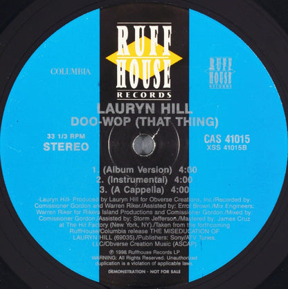 Lauryn Hill : Doo-Wop (That Thing) (12", Promo)