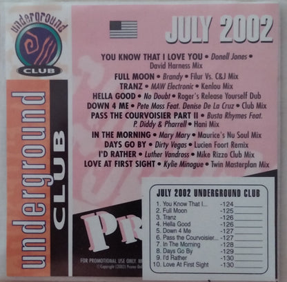 Various : Promo Only Underground Club: July 2002 (CD, Comp, Promo)