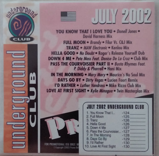 Various : Promo Only Underground Club: July 2002 (CD, Comp, Promo)