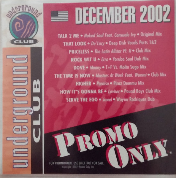 Various : Promo Only Underground Club: December 2002 (CD, Comp, Promo)