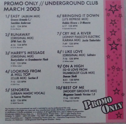 Various : Promo Only Underground Club: March 2003 (CD, Comp, Promo)