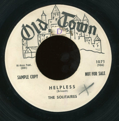 The Solitaires : Light A Candle In The Chapel / Helpless (7", Promo)