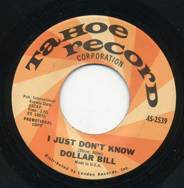 Dollar Bill (8) : Mr. Cool / I Just Don't Know (7", Single, Promo)