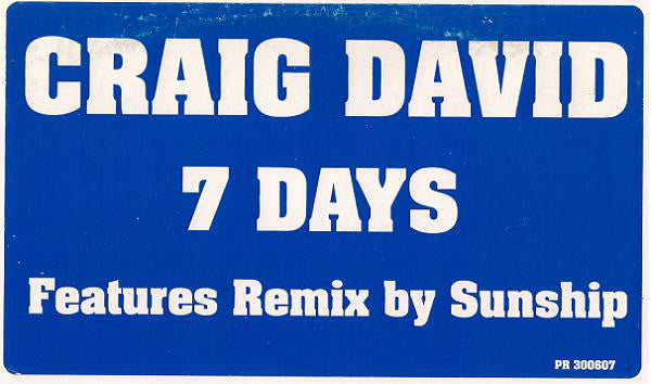 Craig David : 7 Days (12", Promo)