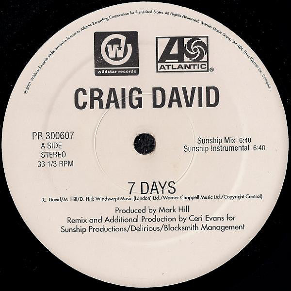 Craig David : 7 Days (12", Promo)