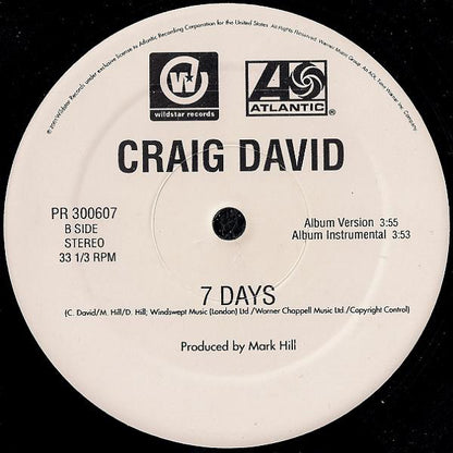 Craig David : 7 Days (12", Promo)