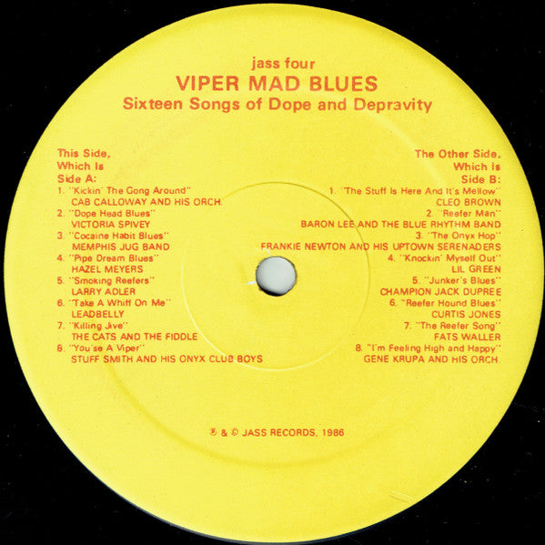 Various : Viper Mad Blues (16 Songs Of Dope And Depravity) (LP, Comp)