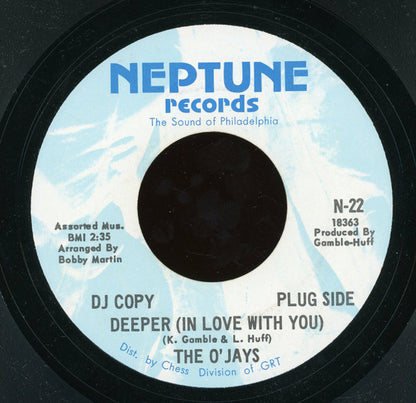 The O'Jays : Deeper (In Love With You) / I've Got The Groove (7", Single, Promo)