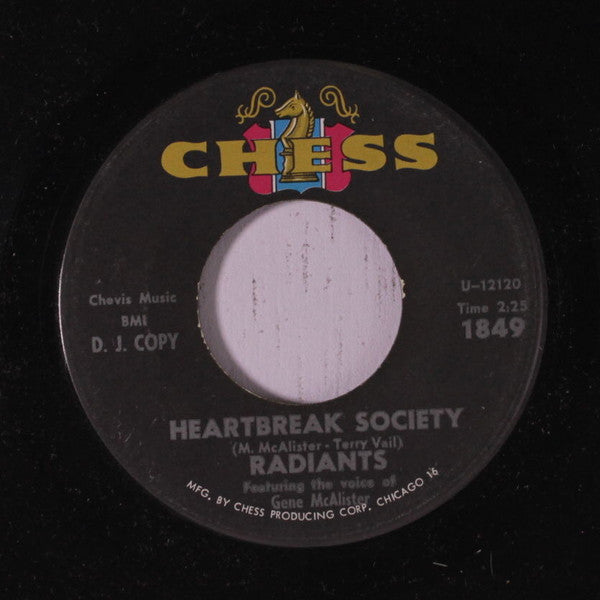The Radiants : Heartbreak Society  (7", Single, Promo)