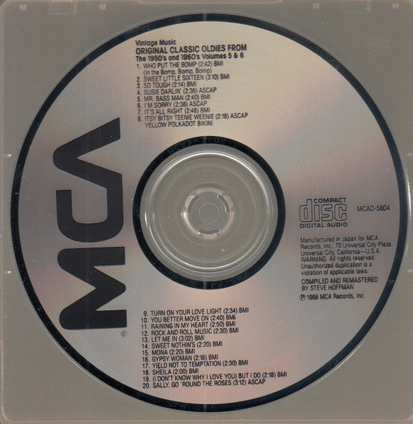 Various : Vintage Music Collectors Series Volumes 5 & 6 (CD, Comp, Mono, Den)