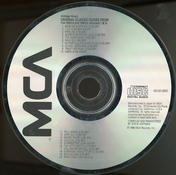 Various : Vintage Music Collectors Series Volumes 7 & 8 (CD, Comp, RM, Den)