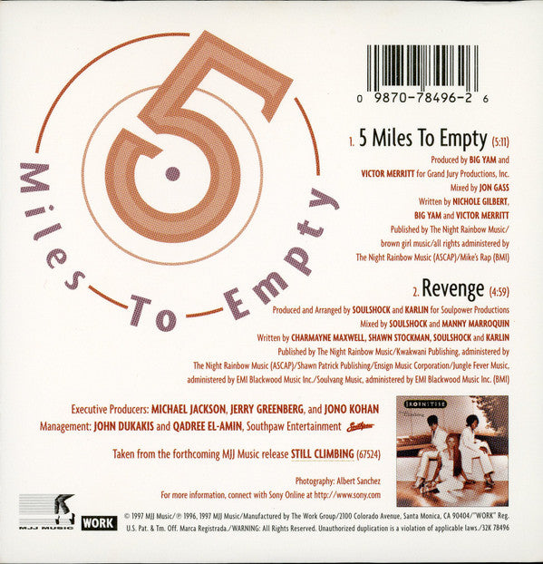 Brownstone : 5 Miles To Empty (CD, Single)
