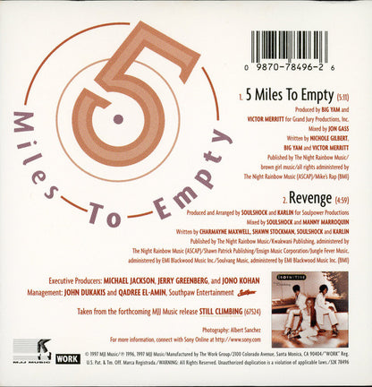 Brownstone : 5 Miles To Empty (CD, Single)