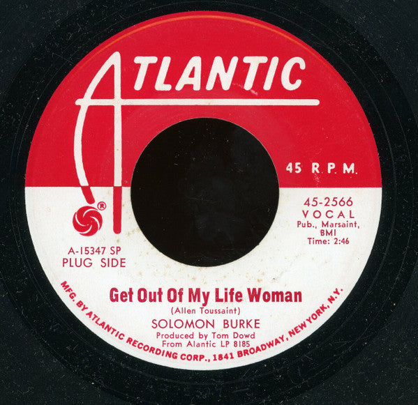 Solomon Burke : Get Out Of My Life Woman (7", Single, Promo, SRC)