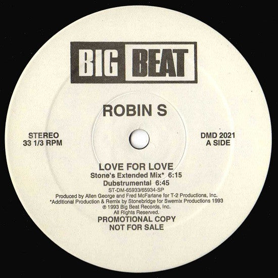 Robin S. : Love For Love (12", Promo)