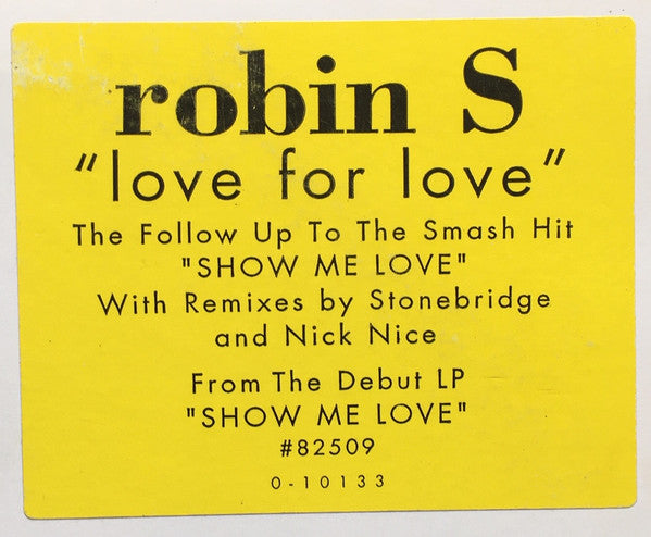 Robin S. : Love For Love (12", Promo)