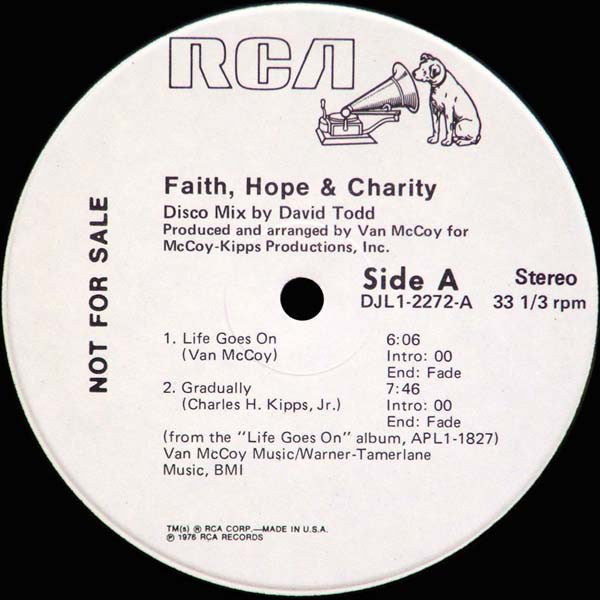 Faith, Hope & Charity : Life Goes On (12", Promo)