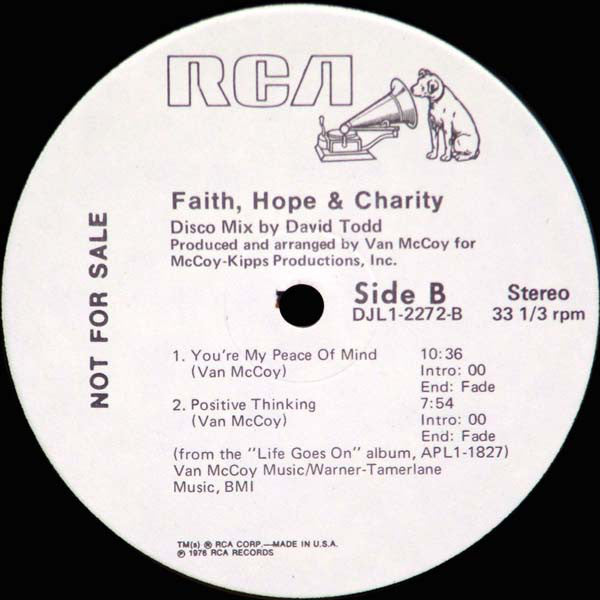 Faith, Hope & Charity : Life Goes On (12", Promo)