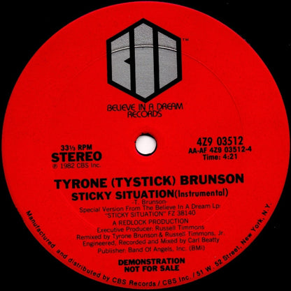 Tyrone Brunson : Sticky Situation (12", Promo)