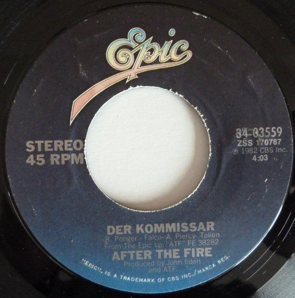 After The Fire : Der Kommissar / Dancing In The Shadows (7", Single, Styrene, Pit)