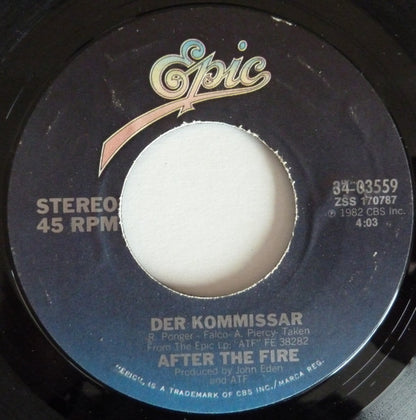 After The Fire : Der Kommissar / Dancing In The Shadows (7", Single, Styrene, Pit)