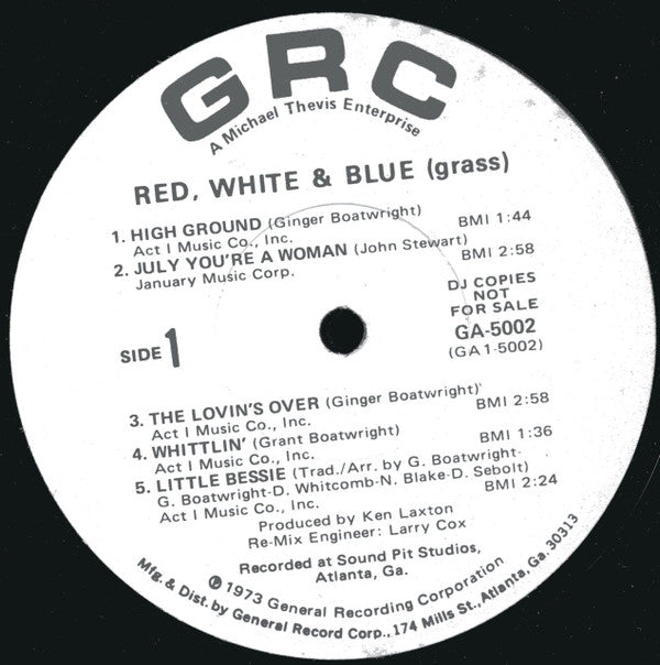 Red, White & Blue (Grass) : Red, White & Blue (Grass)  (LP, Album, Promo, W/Lbl, wlp)