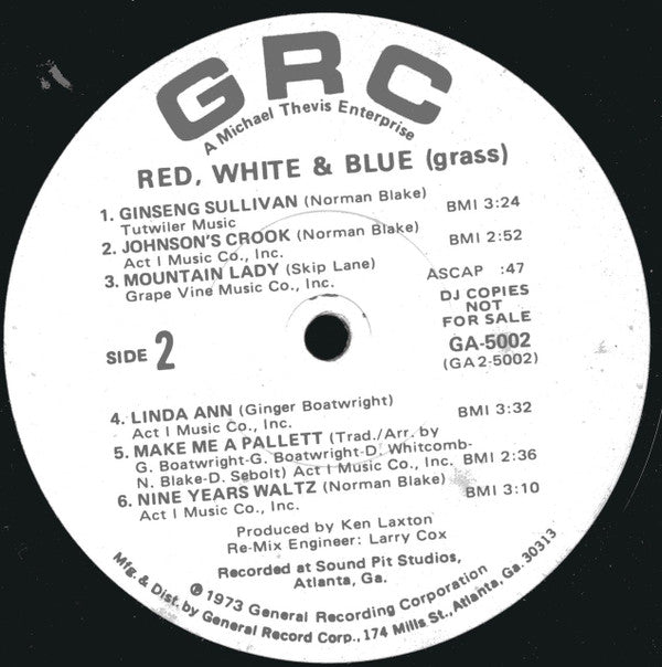 Red, White & Blue (Grass) : Red, White & Blue (Grass)  (LP, Album, Promo, W/Lbl, wlp)