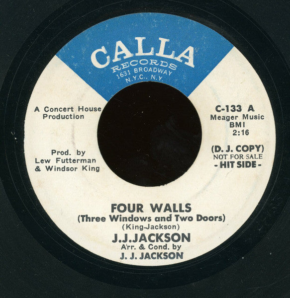 J.J. Jackson : Four Walls (Three Windows And Two Doors) / Here We Go Again (7", Single, Promo)