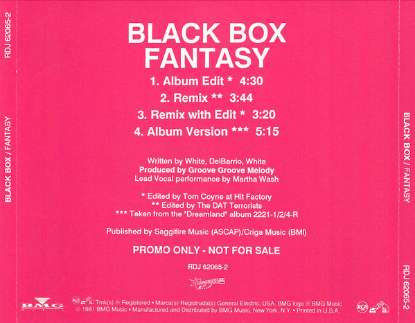 Black Box : Fantasy (CD, Single, Promo)