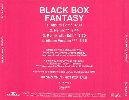 Black Box : Fantasy (CD, Single, Promo)