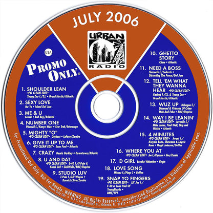 Various : Promo Only Urban Radio July 2006 (CD, Comp, Promo)